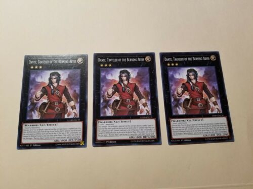 3x Dante, Traveler of the Burning Abyss 1st Edition Common LEHD-ENC39 Yu-Gi-Oh!
