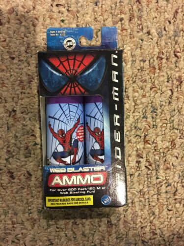 Spider-Man Web Blaster Ammo Refill Cans Toy Biz 2001 600 feet NEW UNUSED