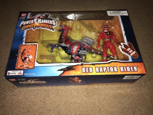 Power Rangers Dino Thunder Red Ranger Raptor Rider Figure Vehicle