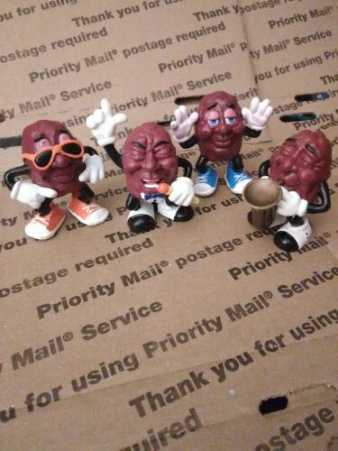 California Raisins ~ Vintage 80's ~ 1987, 1988 ~ Lot of 4 PVC figurines