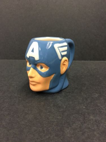 Marvel  Avengers Captain America Face Molded Coffee Mug Sculpture Cup