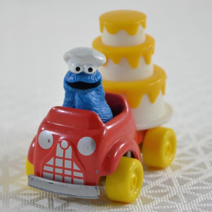 VTG Sesame Street COOKIE MONSTER Muppets Inc Playskool Die Cast CAKE CAR 1982