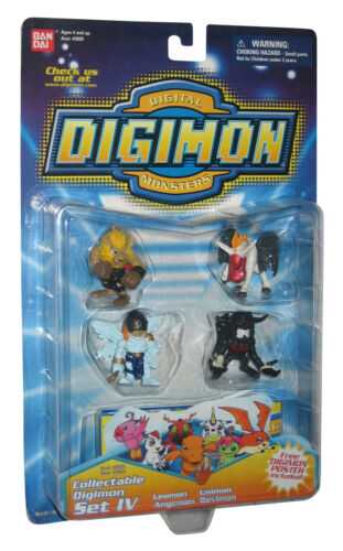 Digimon Collectable IV Bandai Figure Set w/ Poster - (Leomon / Unimon / Angemon