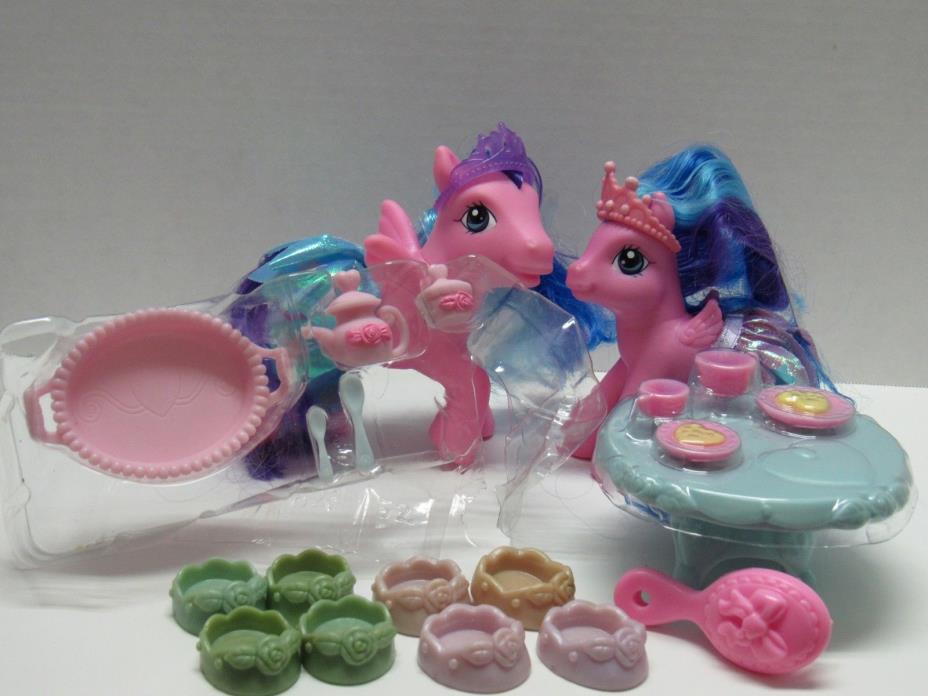 MY LITTLE PONY G3 2006 CRYSTAL PRINCESS SHARING TEA W/ TIRA-MI-SU & MOCHANUT +++