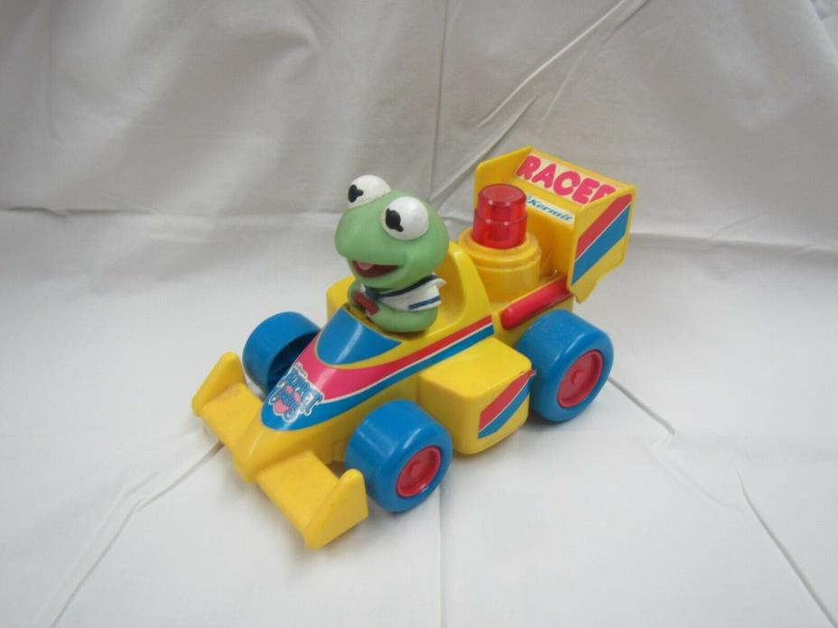 Vintage Baby Kermit Racer Electronic Toy Race Car Muppets Frog