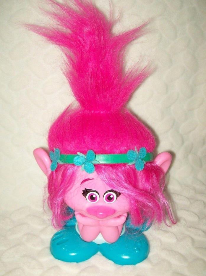 trolls just play poppy styling station troll toy standable doll hair style head