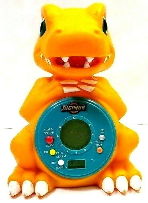 Digimon Agumon Talking Digital Clock Alarm Playfully Yours 2000 (Does Not Work)