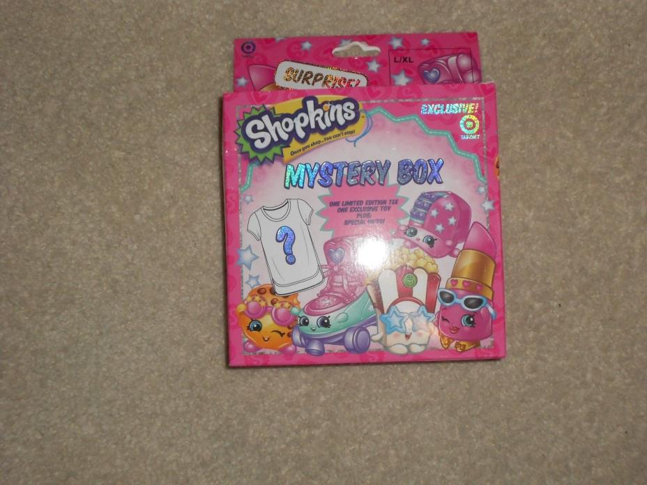 SHOPKINS TARGET EX.  BOX WITH T-SHIRT, TOY, SPECIAL GIFTS, SIZE  L/XL