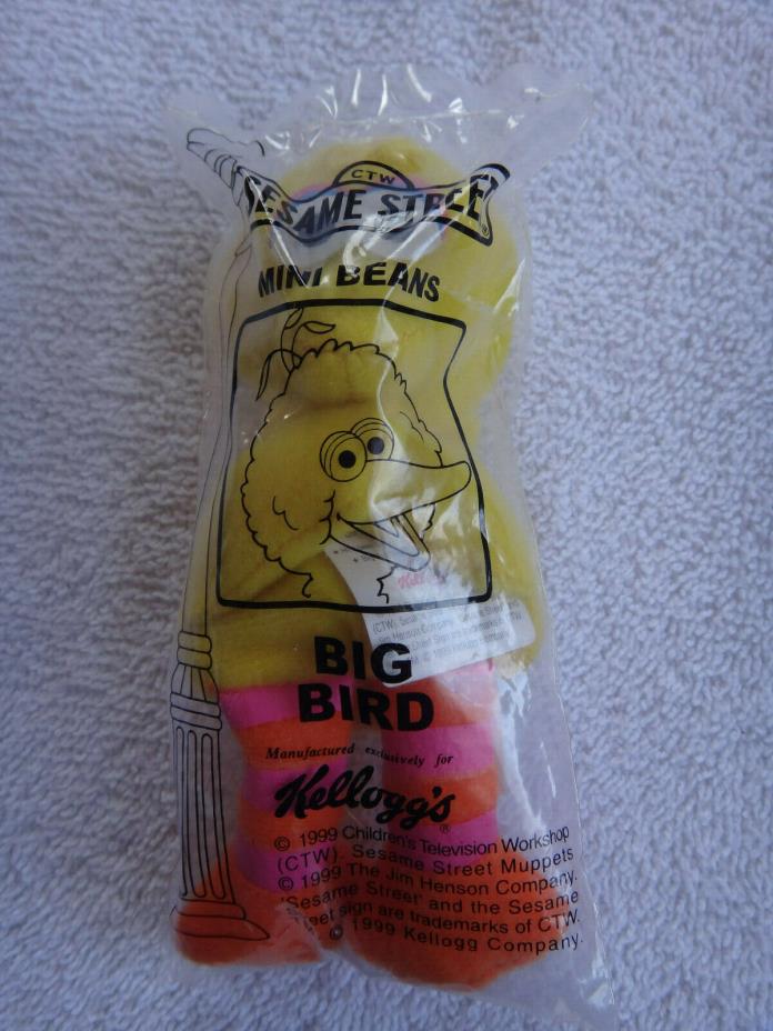 Vintage Kellogg's Sesame Street Big Bird Mini Beans Plush - 1999