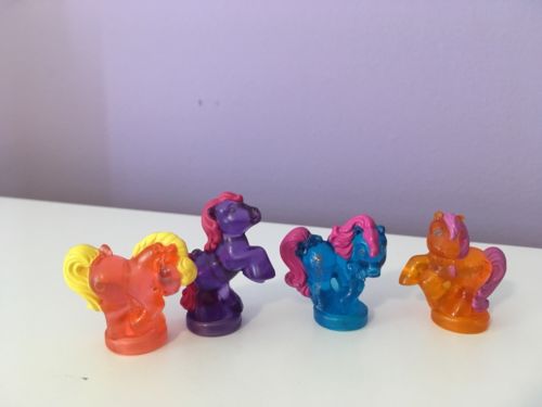 4 My Little Pony Petite Sunsparkle Ponies Vintage Translucent MLP