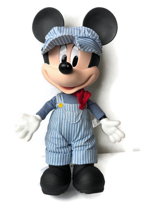 Disney Talking Mickey Mouse Train Conductor Pull String for Phrases Pre-owned