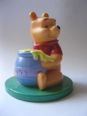 WINNIE THE POOH stamped Disney DecoPac plastic figurine about 2 inches tall POOH