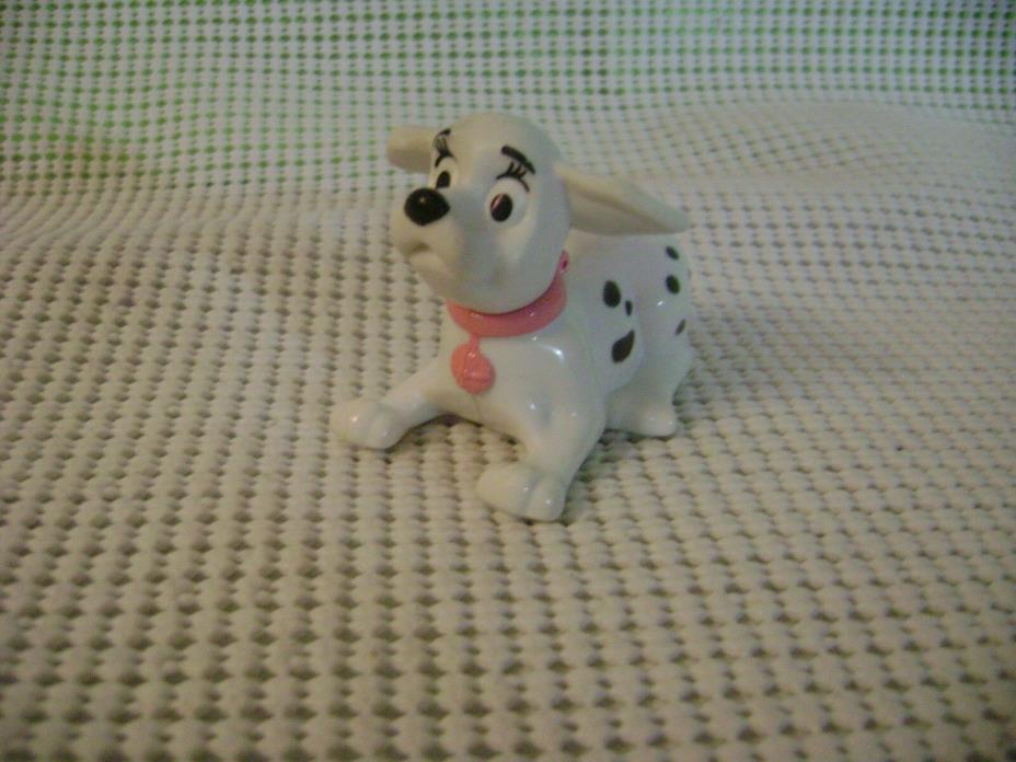 2000 McDonald's toy Disney 102 Dalmatians dog puppy sits pink collar flying ears