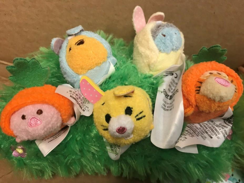 Disney Store  2017 Micro Tsum Winnie the Pooh & Pals set Plush Easter NEW NWT