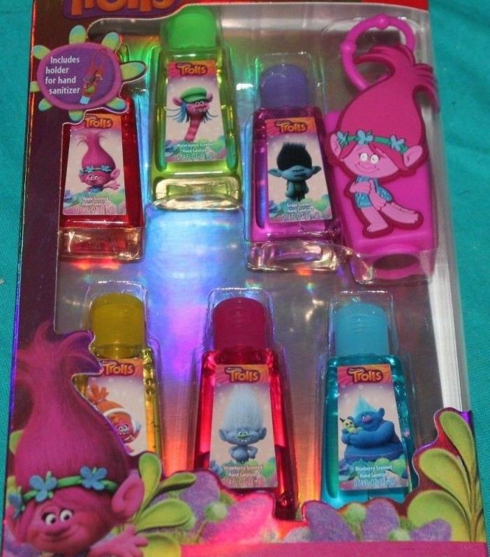 Dreamworks Trolls Hand Sanitizer Set with Holder 7 Pieces NEW