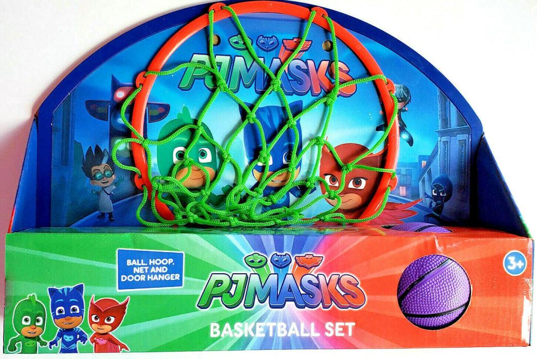 PJ Masks Toy Basketball Set Ball Hoop Net Door Hanger 3+ Catboy Owlette Gekko