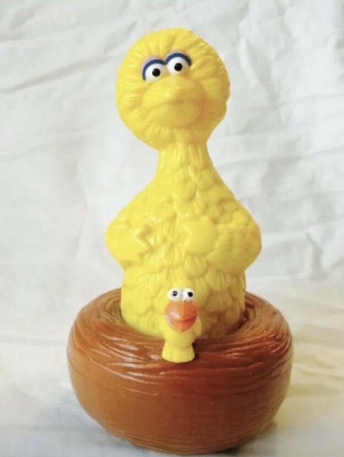 Vintage Illco Toy Sesame Street Big Bird & Little Bird in Nest Walking Friction