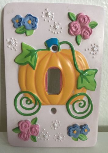 Princess Cinderella’s Pumpkin Coach Light Switch Plate Cover Pink