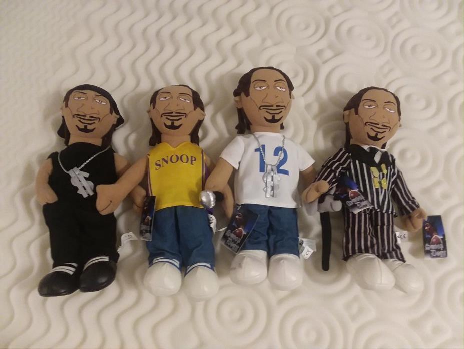 NWT 2005 SNOOP DOGG PLUSH DOLL TOY LOT SET OF 4 LAKERS SUIT PEEK A BOO VERY RARE