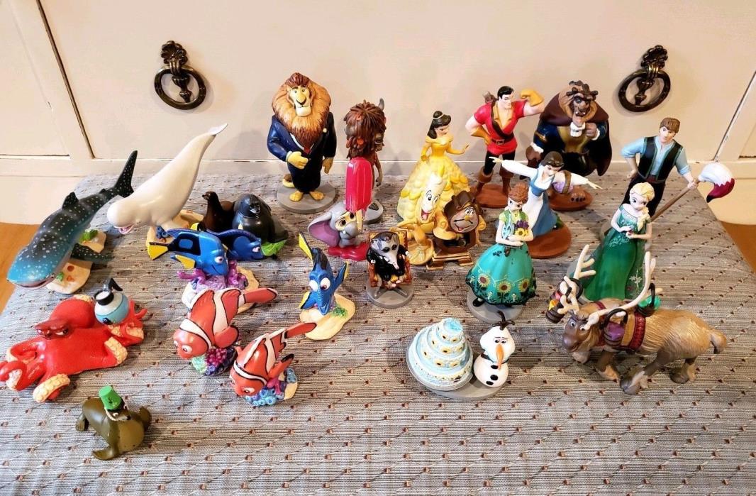 Mix Lot of 23 Disney Figures Cake Topper Finding Dory Nemo Zootopia Frozen Belle