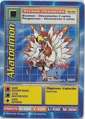 FRENCH DIGIMON DIGI-BATTLE CARD - SERIES 3 - Bo-121 AKATORIMON (Good Condition)