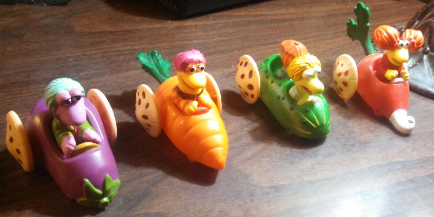 Complete Lot of 4 Fraggle Rock McDonald's Vegetable Cars 1988 Happy Meal