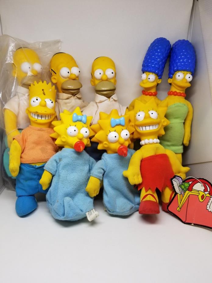 Lot of 9 Vintage 1990 Simpsons Burger King Dolls