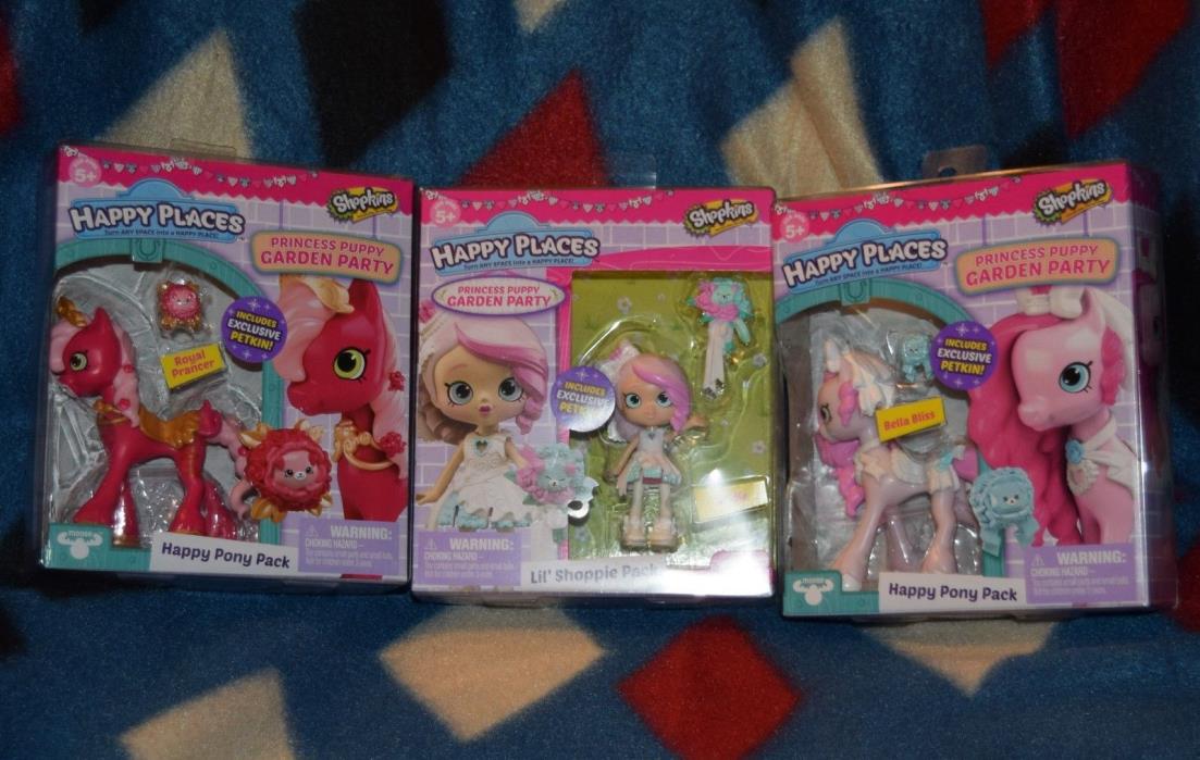Shopkins pony Bella  Royal and doll Bridie  authentic new in boxes Happy places
