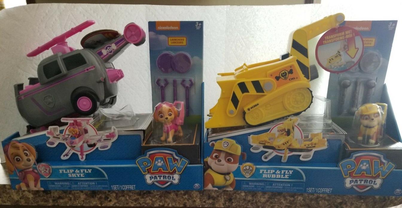 NEW IN PACKAGE PAW PATROL Lot FLIP & FLY, RUBBLE AND SKYE