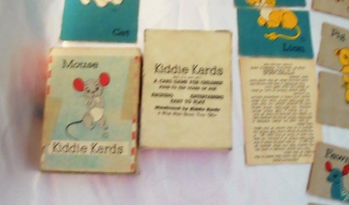 Vintage Kiddie Kards Childrens Playing Game Original Box 1946