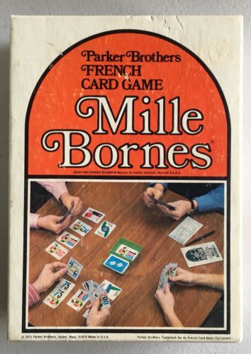 Vintage 1971 MILLE BORNES French Card Game Parker Bros. Auto Race COMPLETE