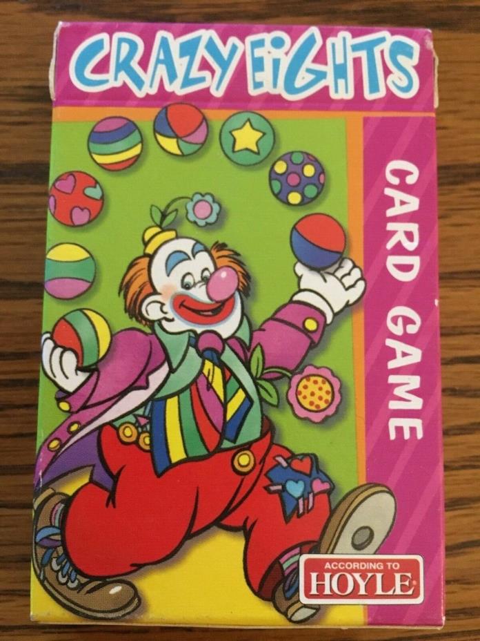 Hoyle 2002 Crazy Eights Card Game - Model# 8426 - Clowns/Circus - Vintage EUC!