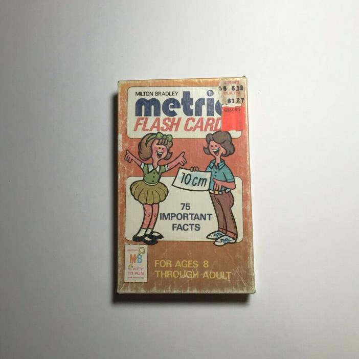 Metric Flash Cards Milton Bradley 4724 Self-Teaching Educational Vintage MB 1977