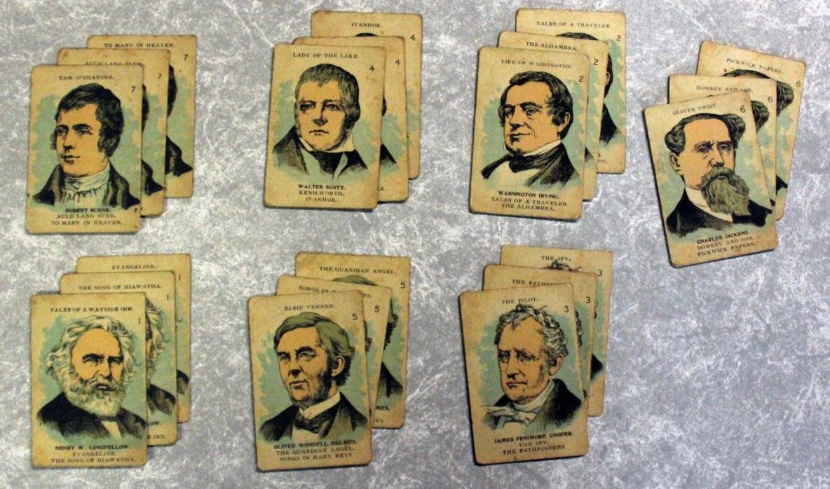 Vintage Set Of Authors Card Game Parker Brothers Milton Bradley