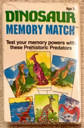 Vintage Creative Child Games Dinosaur Memory Match Card Game 36 Cards (NEW)