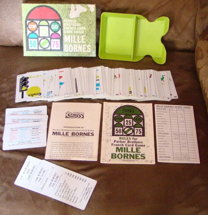 Vintage Parker Brothers Mille Bornes French Card 1962 Game Complete See Photos