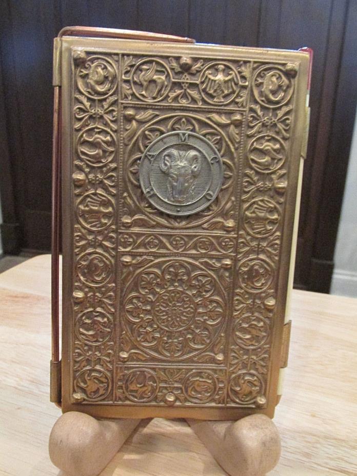 ANTIQUE BRIDGE SCOREPAD COVER BRASS CASE 1930's METAL ARTS CO. RAMCO