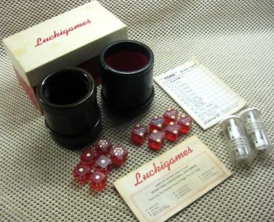 o'o'o . LUCKICUP . LUCKIGAMES . ACTUAL CASINO DICE . 10 DICE Games, Instructions