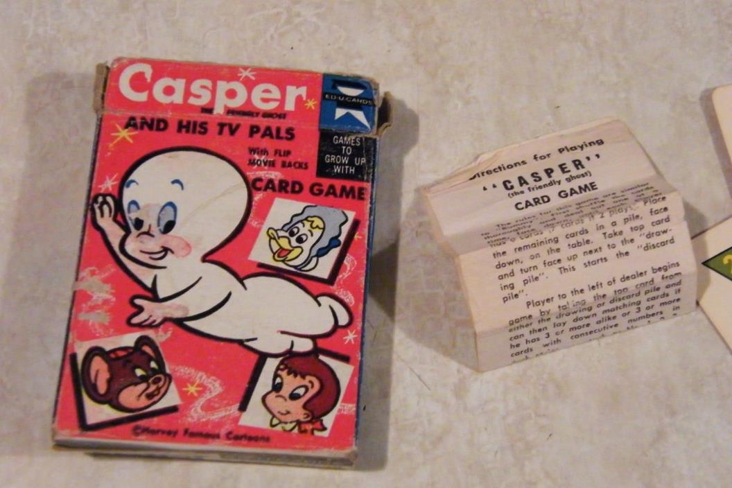VINTAGE Casper the Friendly Ghost & His TV Pals ED-U CARDS CARD GAME