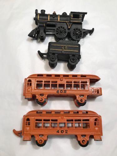 Cast Iron John Wright Foundry 40 Steam Train Set Original
