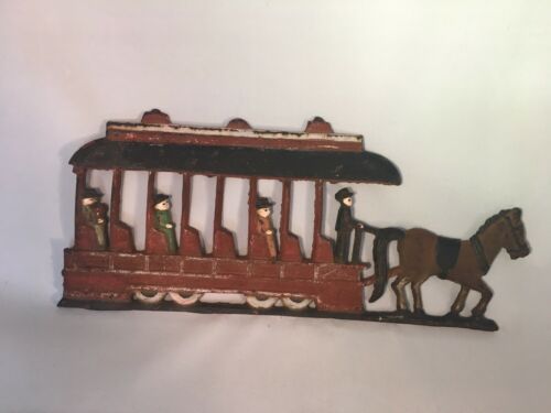 Antique Horse And Carriage Buggy Cast Iron Wall Mount