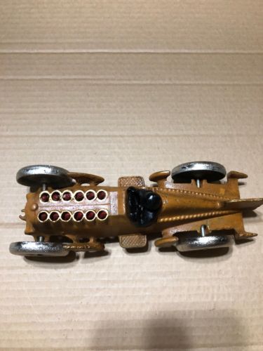 **HUBLEY CAST IRON MOVING RED FLAMES BOAT FIN TAIL PISTON RACER CAR**