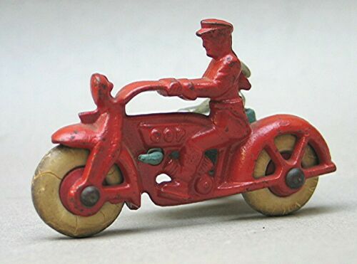 Vintage Hubley Cast Iron Motorcycle Cop with Side Car