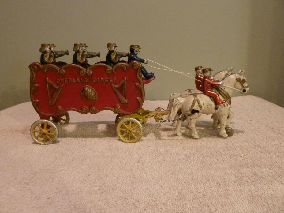 Kenton Overland Circus Band Cast Iron Horse Drawn Toy 1941