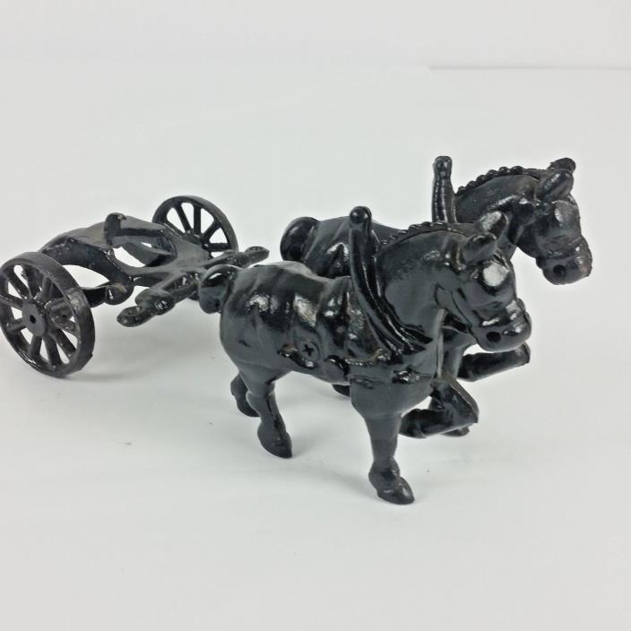 Cast Iron Toy Coca Cola 2 Horses for Horse Drawn Wagon Vtg Wagon Not Included