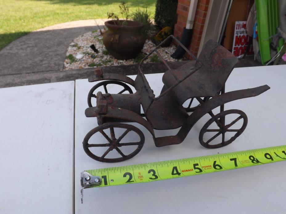 Vintage Old Cast Metal Iron Roadster Model A T Coupe Toy
