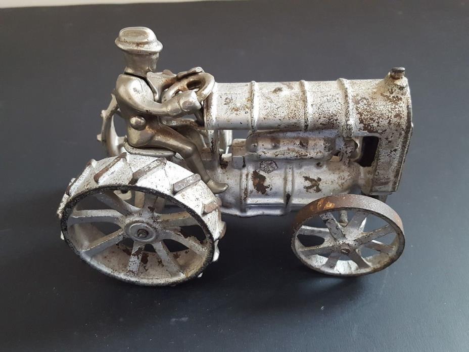 Original Vintage Cast Iron Fordson Tractor with Driver