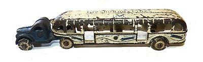 1930S ARCADE #828  CAST IRON GREYHOUND LINES GMC BUS - UNTOUCHED CONDITION