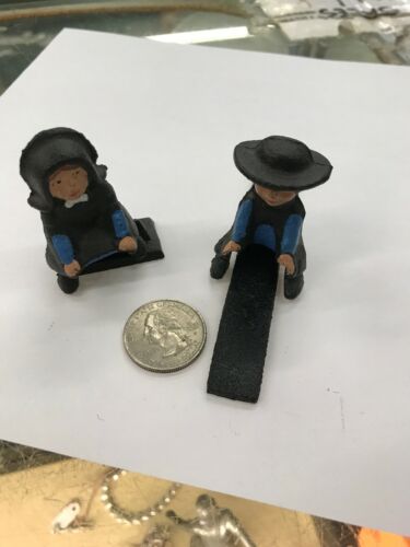 Vintage Metal Amish Mother And Father Figurines