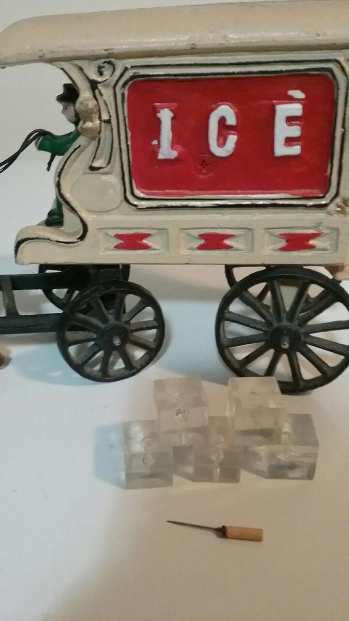 Cast Iron Toy Ice Wagon w/ Ice Blocks, Horse and Driver  -  Completely Intact